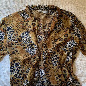 Angee Leopard Print Shirt Size L